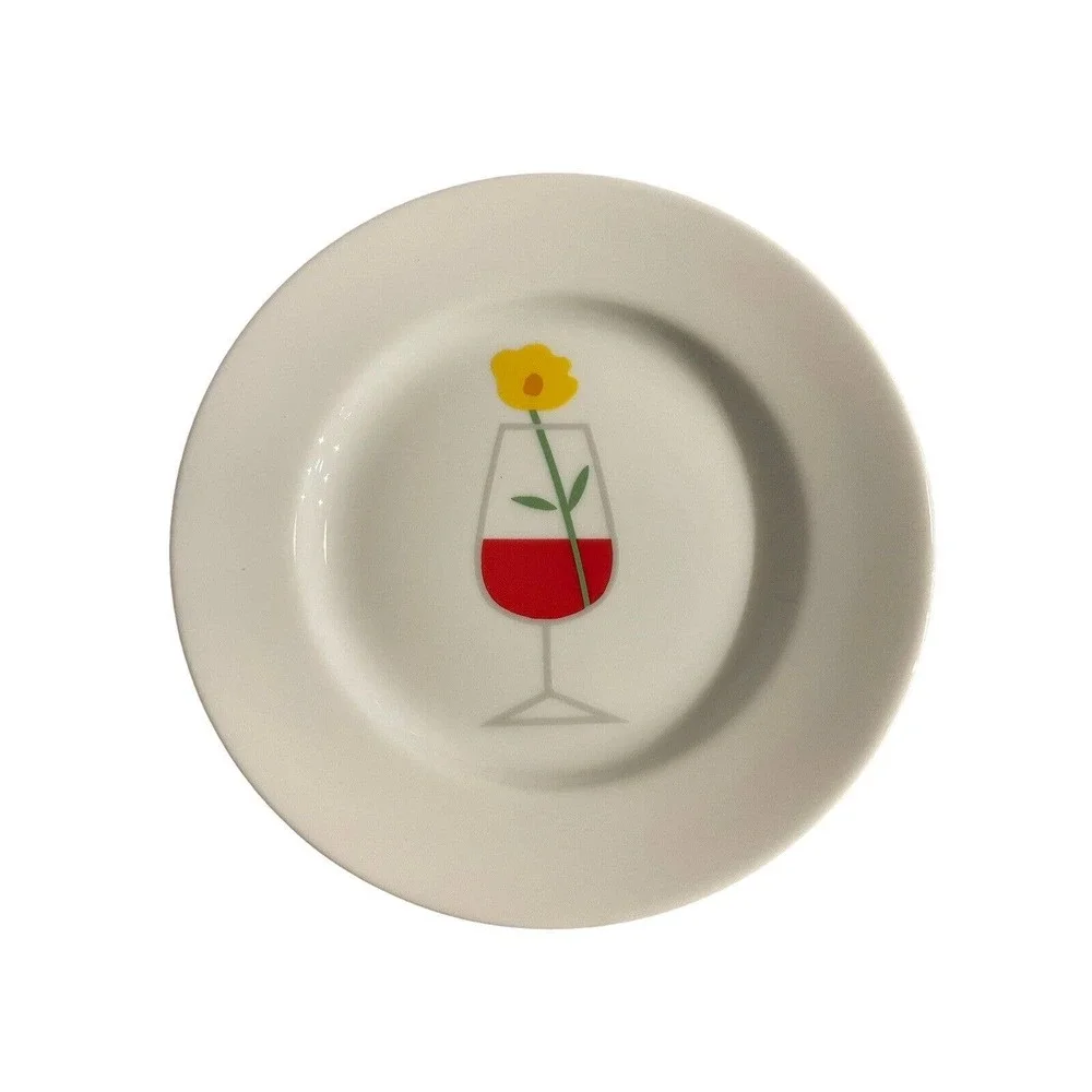 Crate & Barrel Set of 4 “Blossom Up Flower” Appetizer/ Snack Plates